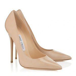 Jimmy Choo Nude Anouk Patent Leather Pumps